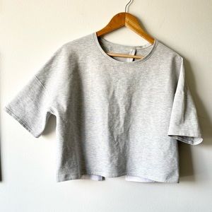 Lululemon Gray Short Sleeve Shirt Open Back